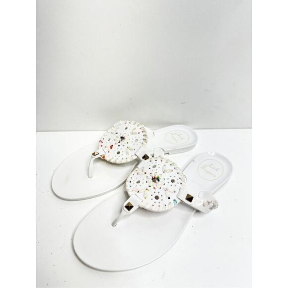 Jack Rogers Sandals Womens Size 5‎ White Georgica Jelly Slip On Flats - Picture 2 of 9